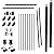 Aspen Style 3-Rail Steel Fence Gate, Powder-Coated Black (4'W x 5'H)