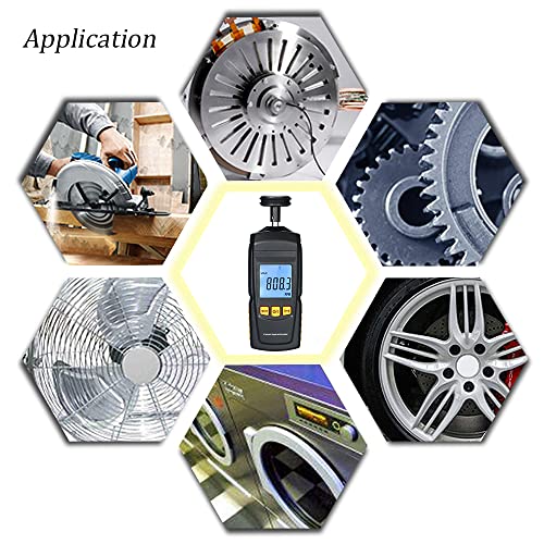 Digital Tachometer 0.5～19999Rpm Handheld Contact Motor Tachometer Lcd Speedometer Tach Rpm Tester Electrical Machine Rotate Speed Gauge Meter For Motor Electrical Fan Car Making #TOP6