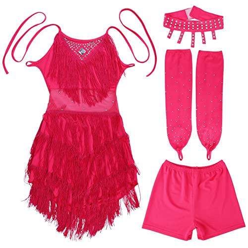 Blaward Girls Latin Dance Dress Shiny Diamonds Tassel Flapper Dress Halloween Costumes For 3-15 Years #TOP3