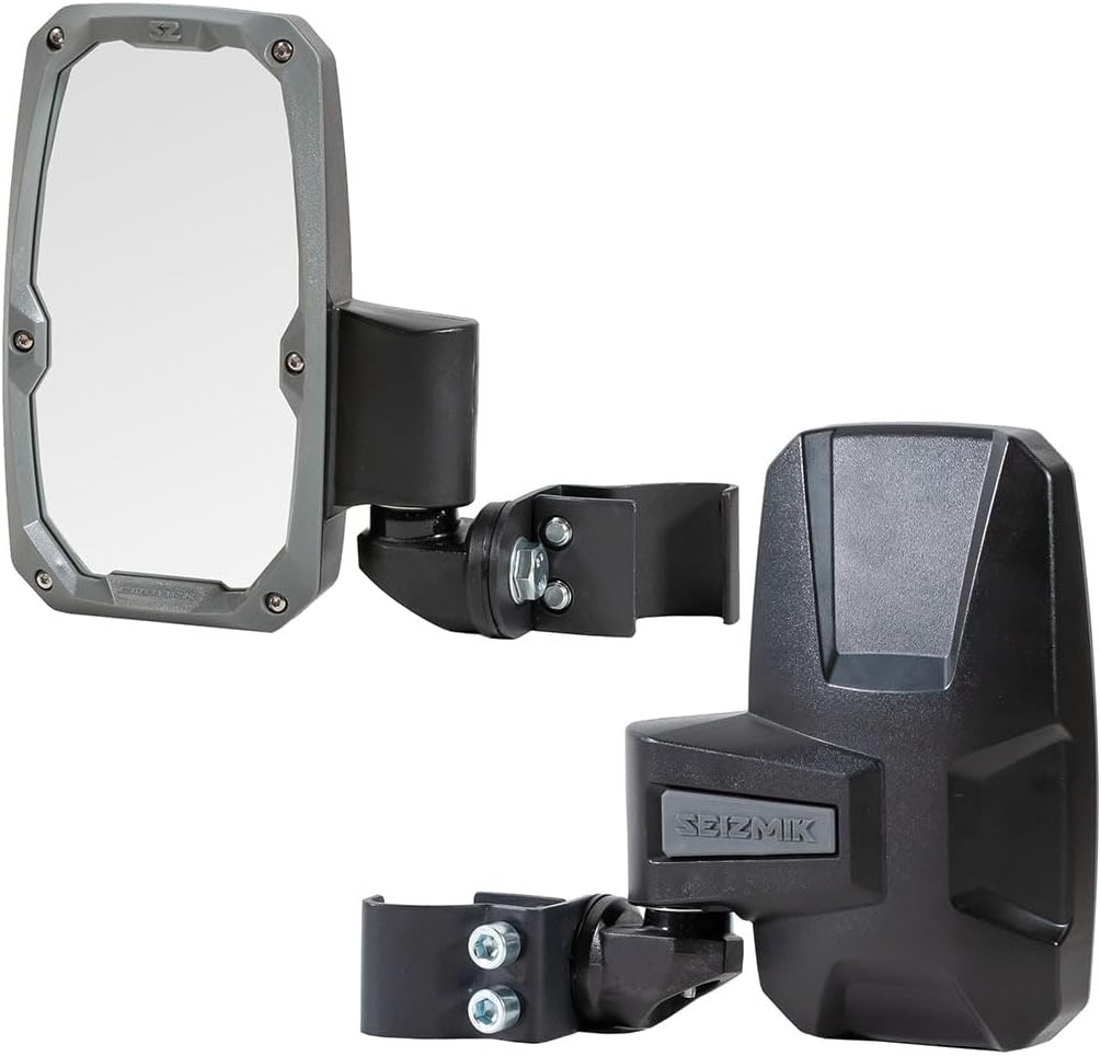 Seizmik Embark UTV Side View Mirror Set for Models with Polaris Pro-Fit and Can-Am Profiled ROPS | ABS | Compatible with select Polaris, Can Am, John Deere, CF Moto, Bobcat, Textron Models