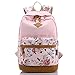 Produktbild VADOOLL® Damen Mädchen Neu Fashion Pastoralen Stil Blumendruck-Art Canvas Rucksack Schulrucksack Reisetasche Casual Daypacks Cityrucksack für Universität Outdoor Freizeit 30 x 16 x 44cm