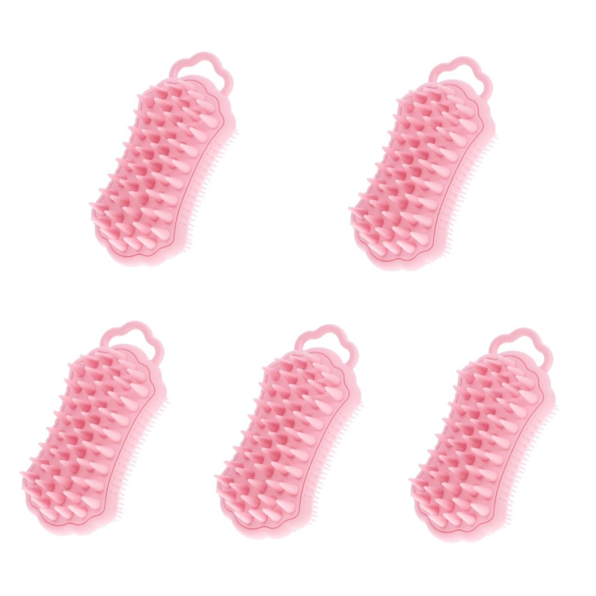 Healvian 5pezzi Spazzola Per Massaggio Del Capelluto Silicone Con Setole Morbide Strumento Da Doccia Per Esfoliazione e Pulizia Dei