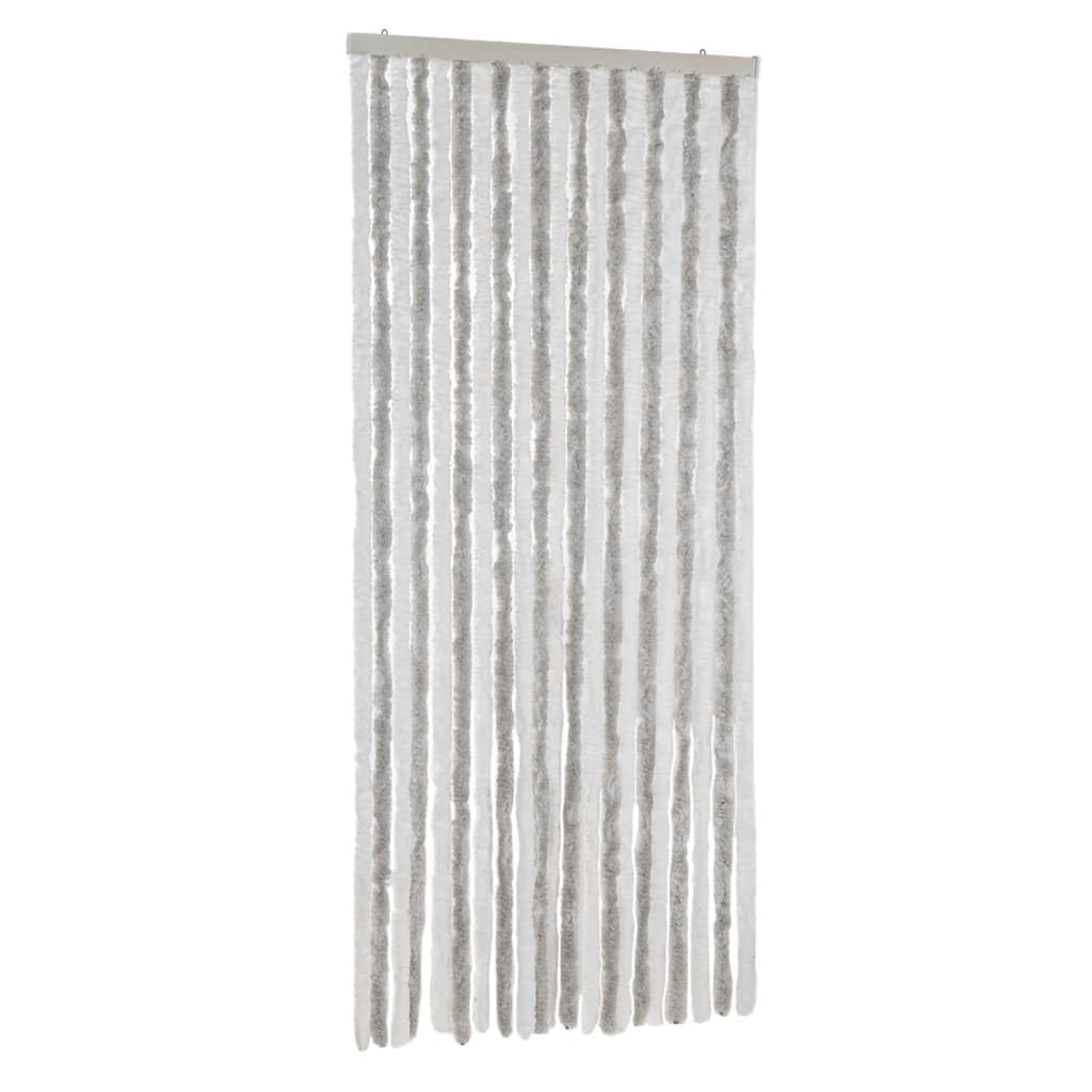 Vidaxl Fly Curtain Fly Screen Curtain Light Grey And White 90X220 Cm Chenille 8721012467422