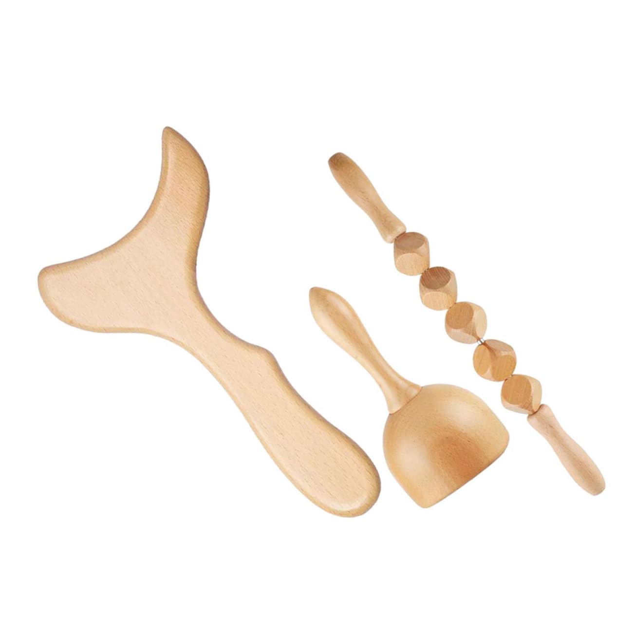 Massaggiatore Manuale in Legno 11.8" Bastone Per Massaggio Muscolare e Anticellulite Per Uso Domestico e Relax Post-esercizio