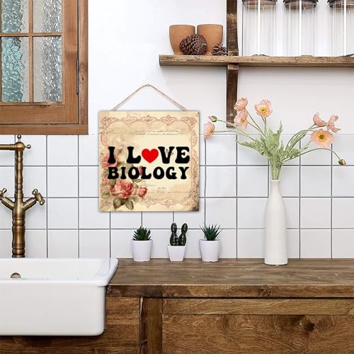Panneau bois I Love Biology de 30cm pour décoration murale de Saint-Valentin - 8