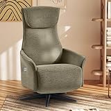Jocisland Dual Motor Power Recliner Chairs for Adults, 270° Swivel Accent Chair for Living Room, Adjustable Back & Footrest, Air Massage, USB & Type-C, Linen Green