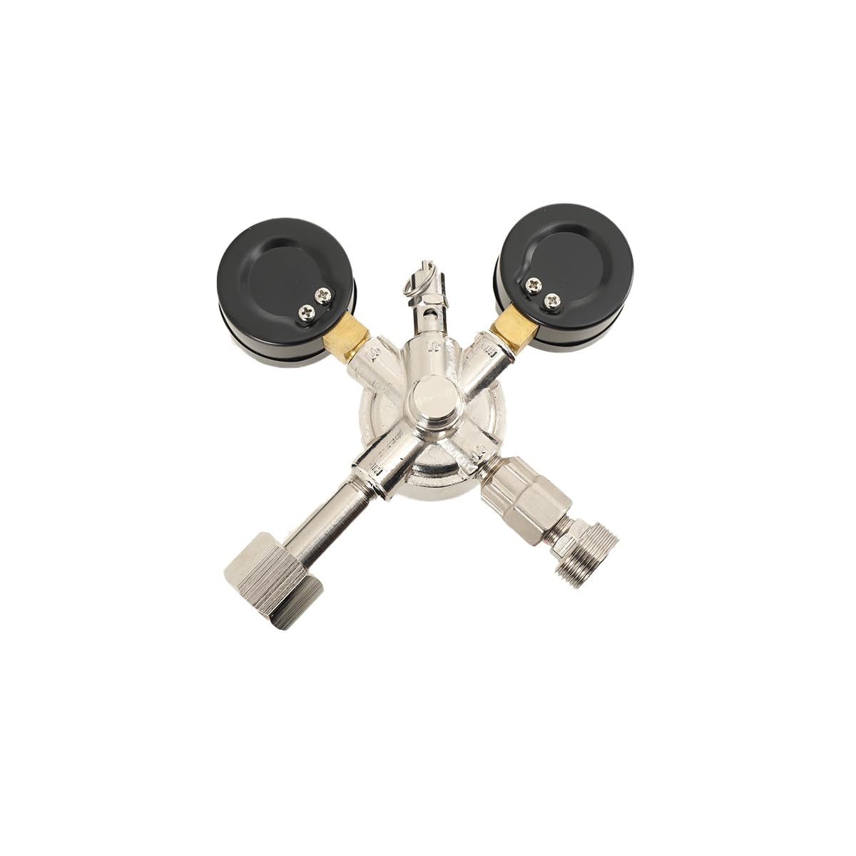 Druckminderer CO2 Druckregler, Druckminderer Gasflasche Mit Dual Manometer, CO2 Regler Bier Druckentlastungsventil Für Bier Maschine, Bierbrauen, Bierzapfanlage - W21.8 x 1/14