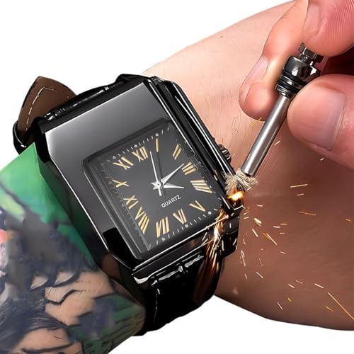 Encendedor Multifuncional 2 en 1 con Reloj Negro miniatura 2