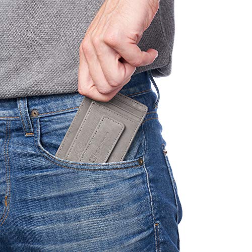 Image of alpine swiss Harper Mens RFID Slim Money Clip Front Pocket Wallet Minimalist Leather ID Card Holder