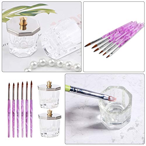 Set de 10 piezas para manicura con pinceles y accesorios miniatura 3