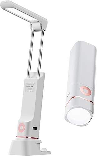 Lámpara de escritorio LED, luz de escritorio portátil plegable con función de linterna y lámpara de estudio para el cuidado de los ojos con