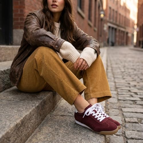 Image of CUSHIONAIRE Topcat Genuine Leather Suede Sneakers for Women, Lightweight Everyday Casual Womens Shoes with Retro Style and Cushioned Comfort