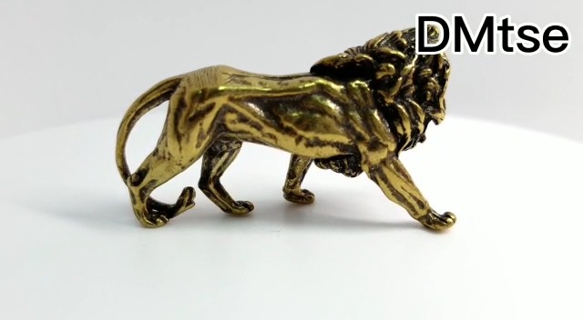 Estatua de León Feng Shui de Latón para Decoración miniatura 7