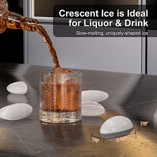 COTLIN 15" W Drainless Under Counter Ice Maker with 22LBS Storage Bin, Crescent Ice, Free Standing Built-in Ice Maker for Residential Commercial Use, No Drain Required, ETL Approved, 2025 Upgraded