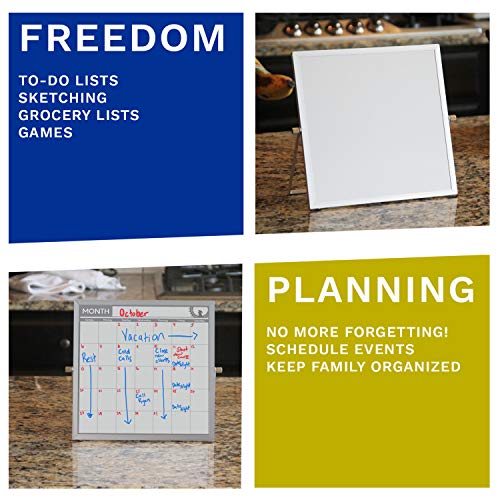 Pequeno calendário de quadro branco de dupla face - Mini quadro portátil apagável a seco com suporte