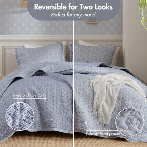 Image of Madison Park Vintage Floral Quilt Set, 3PC King /Cal King Reversible Bed Set