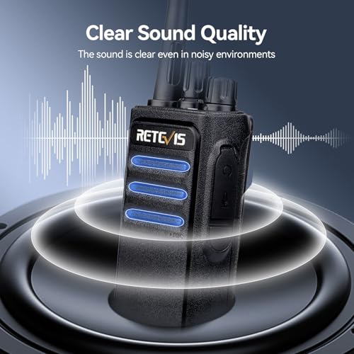 Retevis RT17 Walkie Talkies Rechargeable, Long Range Two Way Radio with Headset, Portable, USB Charging Base, Handheld FRS Radios for Adults School Church Healthcare Contractor(10 Pack) by Retevis - Image 4