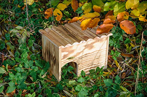 Egelhuis bouwpakket met labyrintheingang, egel-winterkwartier, 30,5 x 26,5 x 24 cm, grenen, gevlamd - Image 6