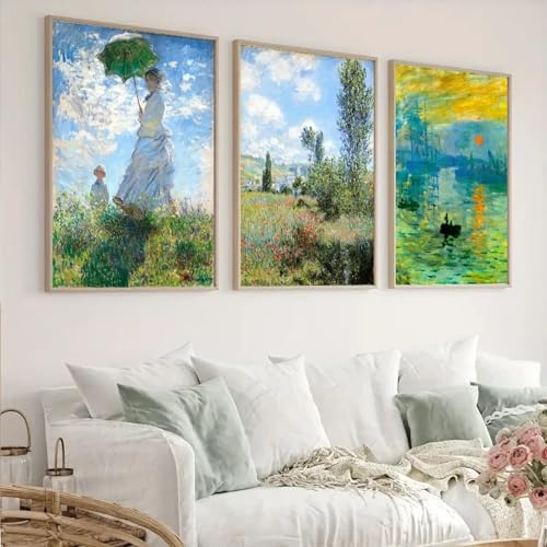 Peinture murale paysage vert abstrait TONGYINLI affiche nordique toile salon 3 cadres