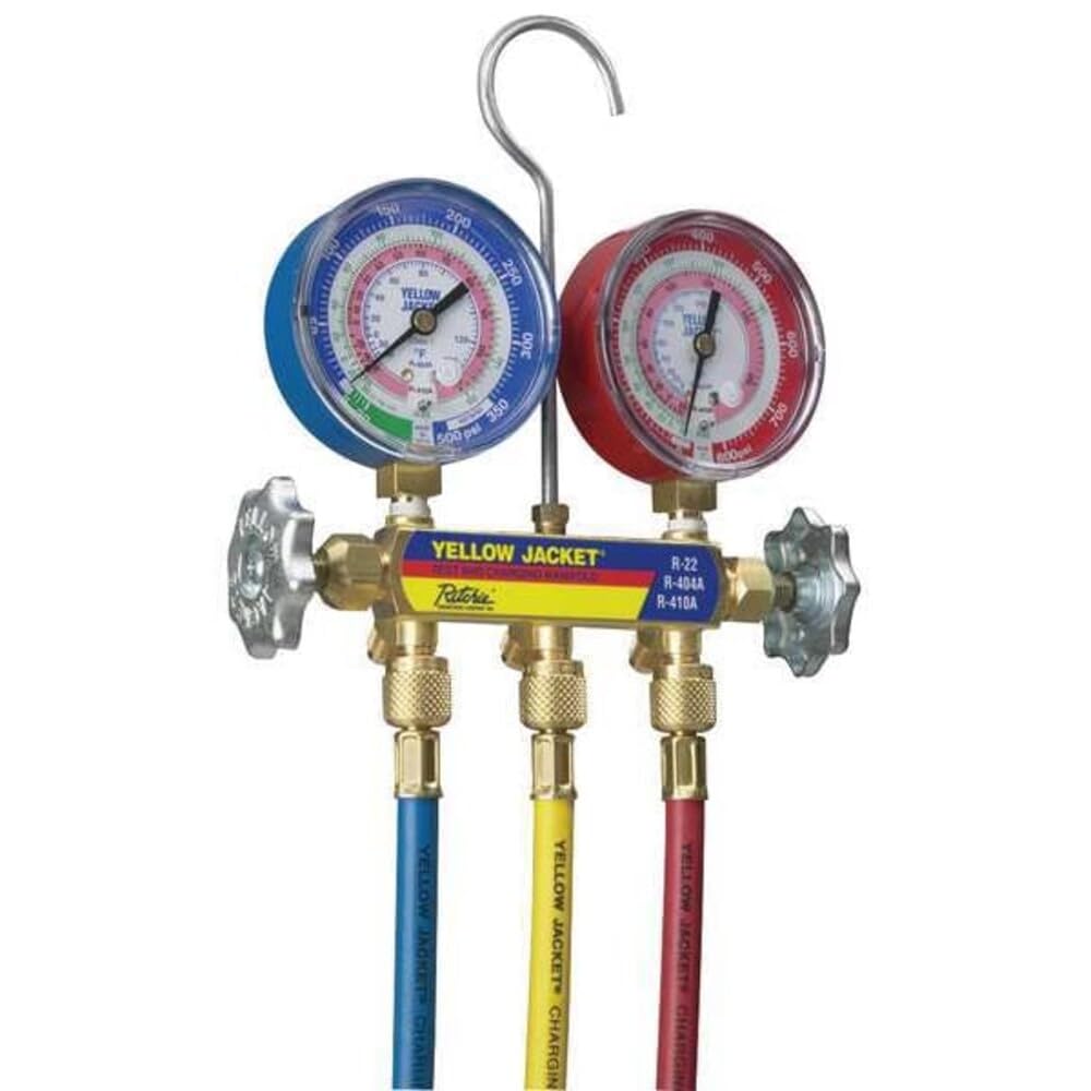 Yellow Jacket 42004 Series 41 Manifold with 3-1/8" Gauge, psi, R-22/404A/410A-picture-11