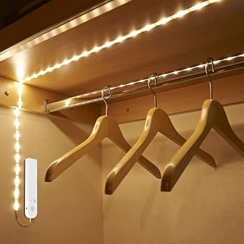 LED Under Cabinet Lighting Motion Sensor 3.28Ft Four Modes Bed Stairs Wardrobe Lamp Tape,Waterproof 5V USB LED Closet Night Strip Light 1M, White