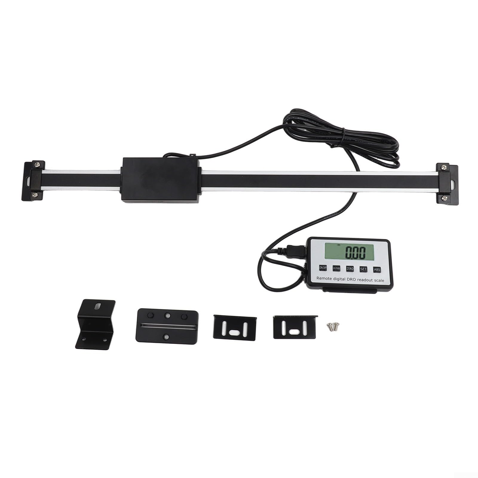Digitales Messsystem für DRO, Externer Linearmaßstab 0-300 mm, für auflösung 0.01 mm, LCD-Anzeige mit Fernablesung, Kompatibel mit Drehmaschinen und Fräsen, Schwarz