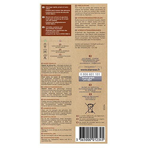 STARWAX Anzünder für Grill, Ofen und Kamin x144 - ideal für schnelles, sauberes und geruchloses Anzünden