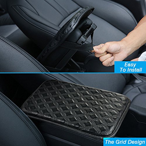 GAMPRO Luxury PU Soft Leather Car Center Console Cushion(30×20×2cm) Vehicle Seat Cushions Armrest Pillow Pad for Car Motor Auto Vehicle, Raises Your Center Console.(Black) - Thumbnail 6