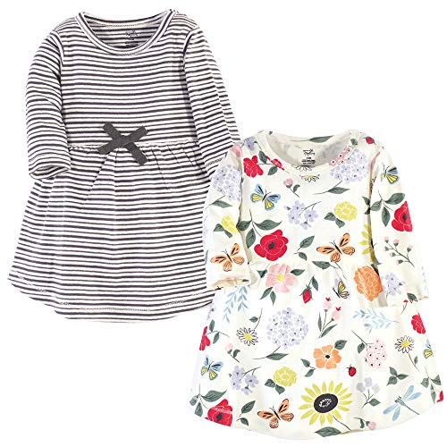 Image of Touched by Nature Girls' One Size Organic Cotton Short Long-Sleeve Dresses