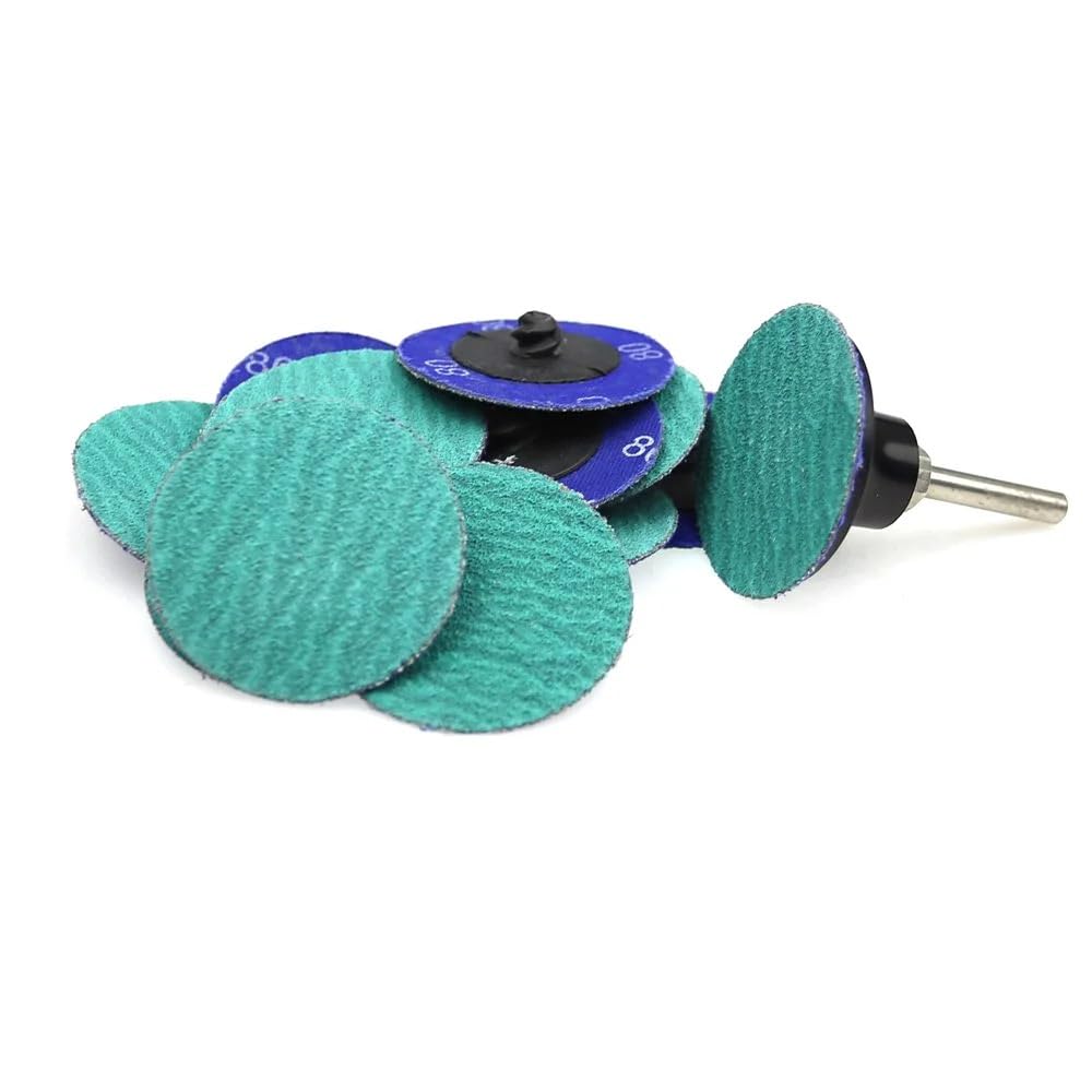 100 Pieces 50mm/75mm Zirconia Abrasive Sanding Disc P40-120 Drill Holder for Hard Metal Grinding(3 inch 75mm,25 pcs x 4 grit)