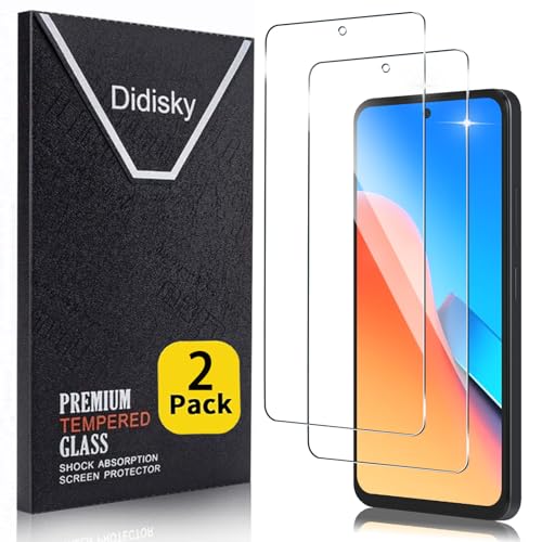 Didisky (2 Piezas Cristal Templado Protector de Pantalla para Xiaomi Redmi 12 6.79' (No compatible con Redmi Note 12), Antihuellas, Sin Burbujas, Fácil de Limpiar, 9H Dureza, Transparente