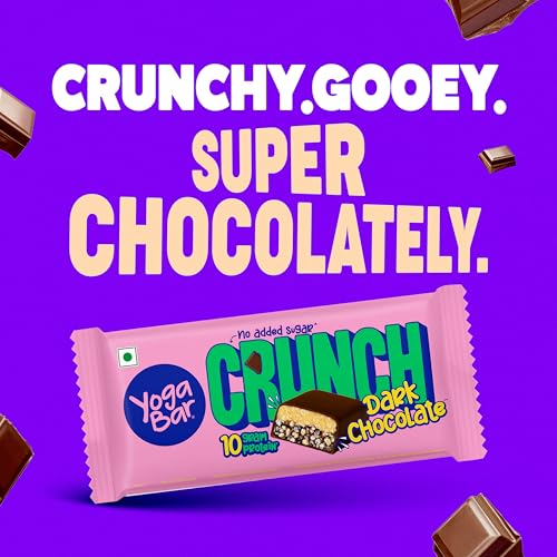 Image of Yogabar Crunch Bars Variety Pack | Dark Chocolate and Mixed Berry | 10g Protein Bars | No Added Sugar | Crunchy Whey Protein Bars for Gym, Workout & Healthy Snacking | Pack of 24 bars (12 x 2)