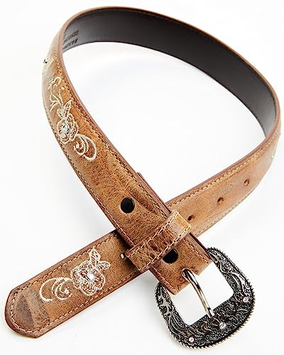 Shyanne Girls' Little Lasy Floral Western Belt - SGAFA22BT1-BROWN 282