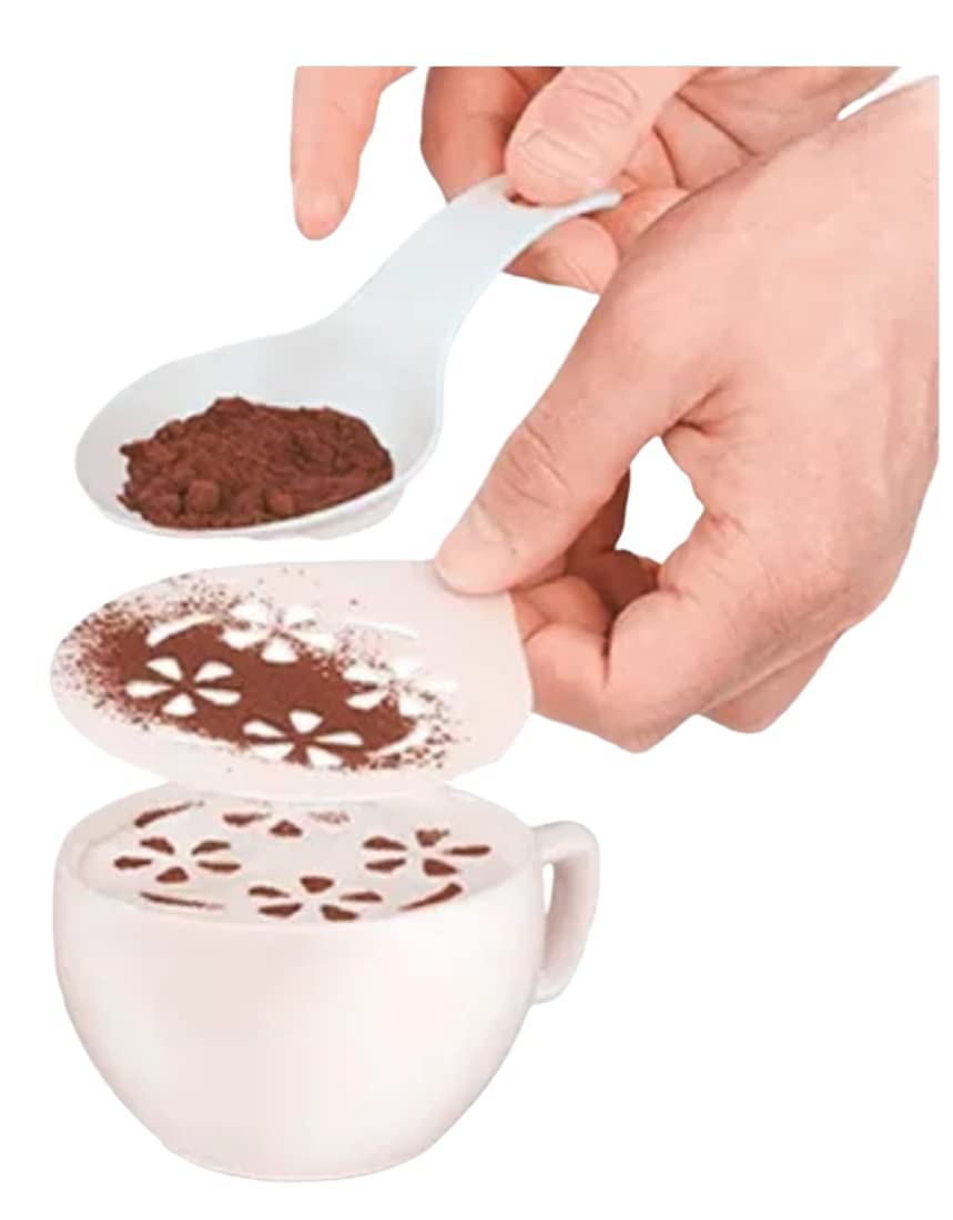 16 szablonów do kawy cappuccino i ciast dekoracja kakao