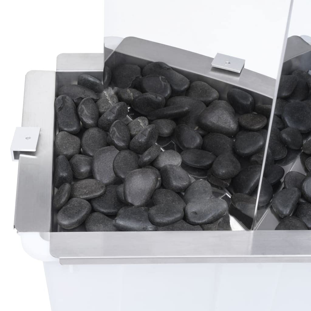 Fontana da giardino con pompa in acciaio inox, 76 cm, triangolare, gioco d'acqua, cascata, fontana decorativa per giardino, terrazza, balcone, esterno, in acciaio inox 304, 1500 l/h