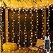 Lichterketten Vorhang Innen, Lichtervorhang Aussen 3x2m mit Stecker, LED Lichterkette Innen Außen 8 Modi Wasserdicht für Weihnachten Wand Kulisse Fenster Hochzeit Party Geburtstag Deko