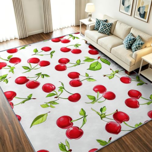 Tapis lavable en machine antidérapant fruits cerise