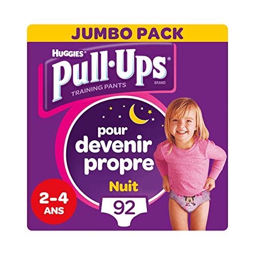 Huggies Pull-Ups Couche de Nuit Fille 2-4 Ans 18-23 kg
