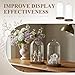 Suclain 2 Pcs Tall Glass Cloche Display Dome with Wooden Base Diamond Handle 10
