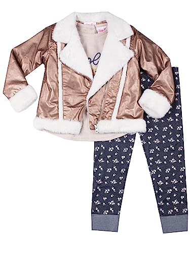 Image of Little Lass Girls' 3 Piece Jacket Set (WDCW575C-Bronze, 4)