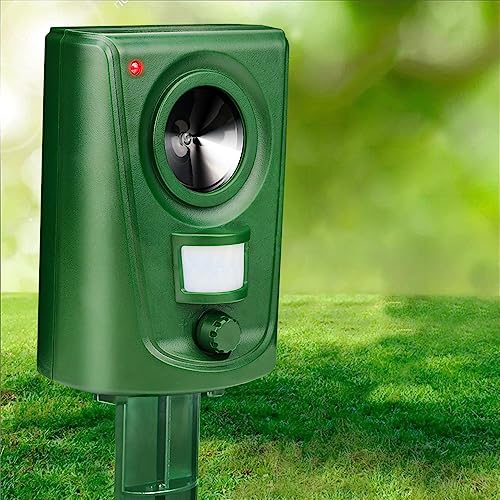 Asustadores de gatos que funcionan con pilas para jardines, repelente ultrasónico impermeable de zorros activado por movimiento, repelente de animales de fijación rápida al aire libre para ardillas