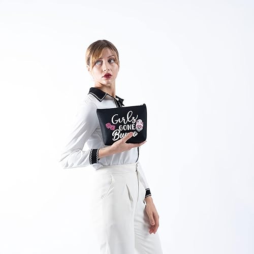 Miniatura 4 de TSOTMO Divertido regalo de Bunco para niñas, noche fuera, Bunco Bunco Party Girls Bolsa de maquillaje con cremallera, Beige, Blk-girls Gone Bunco