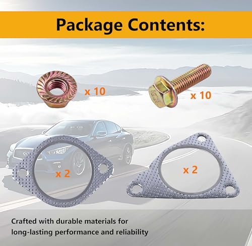 Image of Gasket Bolt Compatible with Infiniti Q50 Q60 G37 G35 FX35 M35 M37 for Nissan 350Z 2007-2008,370Z 2009-2019 Replacement Catalytic Converter Gasket Bolt 20692-8H30A