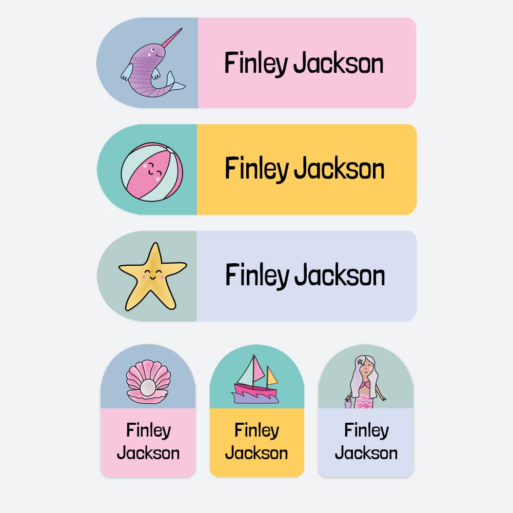 Dotty About Paper 50 x Under The Sea - Narwhal Name Labels