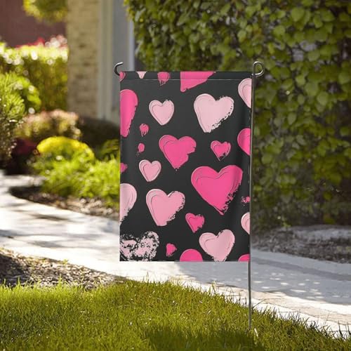 Drapeau de jardin extérieur grand format 71x101 cm décorations Saint-Valentin - 4
