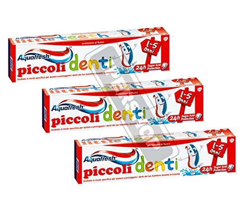 SET 3X AQUAFRESH DENTIFRICIO PICCOLI DENTI 50ML 1-5 ANNI