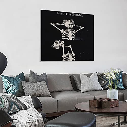 Black And White Wall Art Halloween Wall Art Dead Skull Wall Art Poster Canvas Painting Posters And Prints Wall Art Pictures For Living Room Bedroom Decor 28X28Inch(70X70Cm) Frame-Style #TOP2