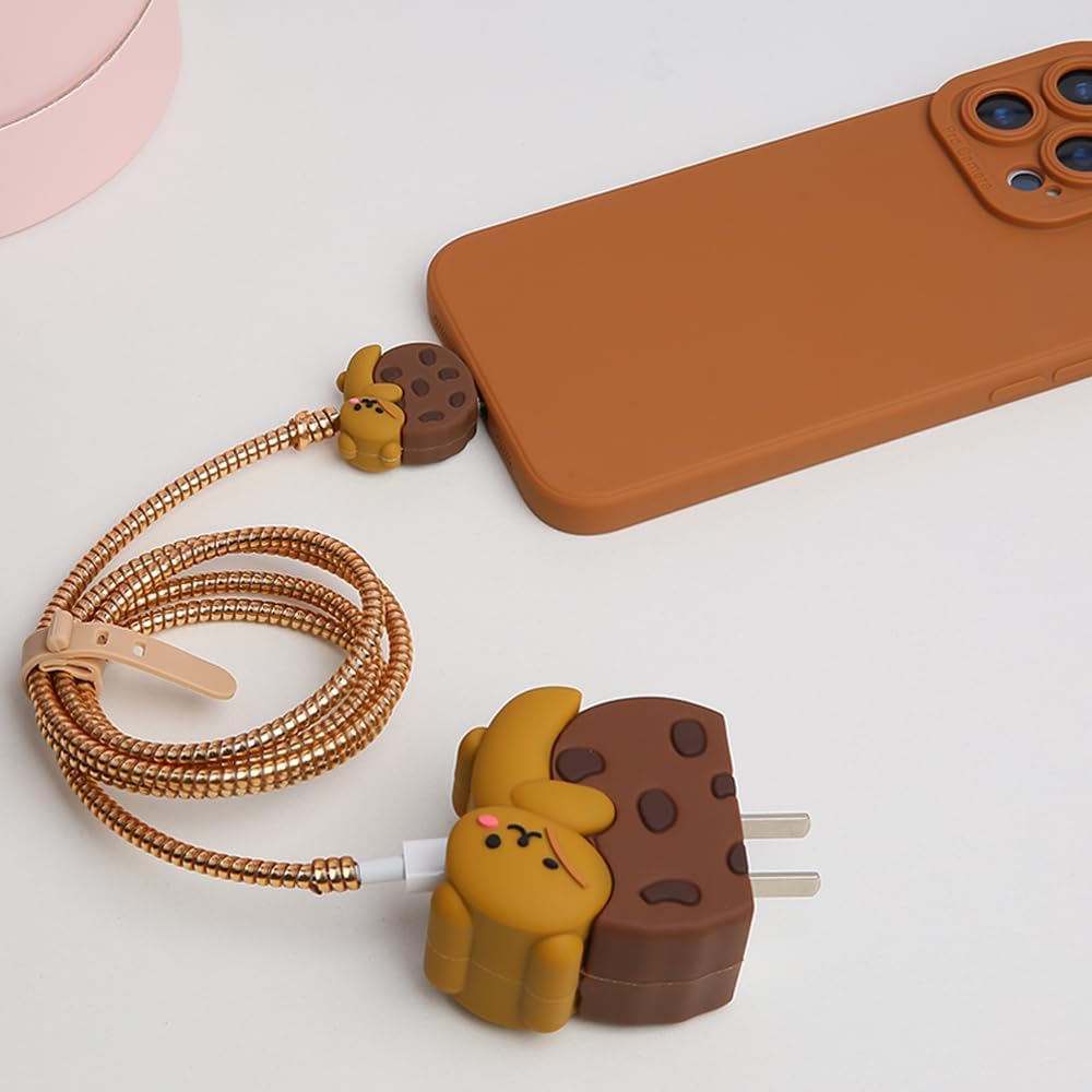 Charger Cover Compatible With iPhone 20W USB-C Power Adapter Charger 3D Cute Cartoon Design Charger Cover Cable Protector Cover Wire Protective Case For iPhone 16 15 14 13 12 11 Pro Max, 005