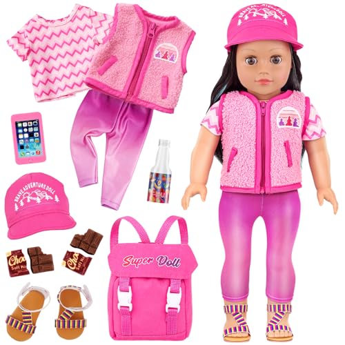 UNICORN ELEMENT 10 PCS American Doll Accessories Set for 18 inch Dolls Accessories and Clothes Included 5 Pcs Clothes and Shoes Backpack and Accessories playset for Kids?no Doll Include?