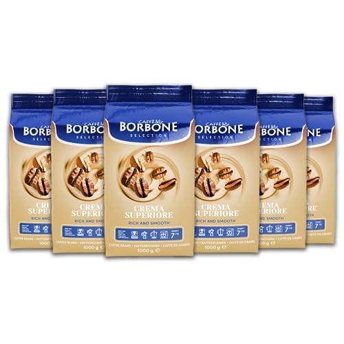 Image of Caffe Borbone Crema Superiore Whole Bean Coffee, Arabica and Robusta Blend, Medium Roast, 2.2 lb Bag (Pack of 6)
